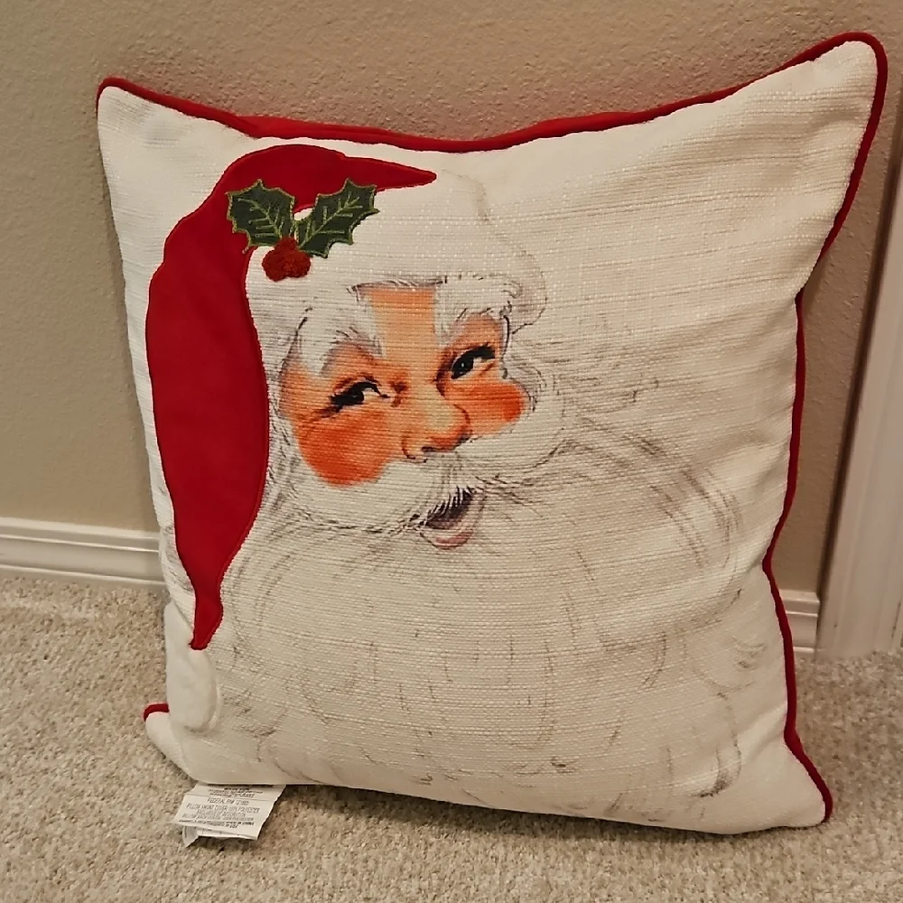 Festive Santa Claus Holiday Pillow